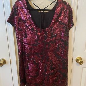 Burgundy sequin dress